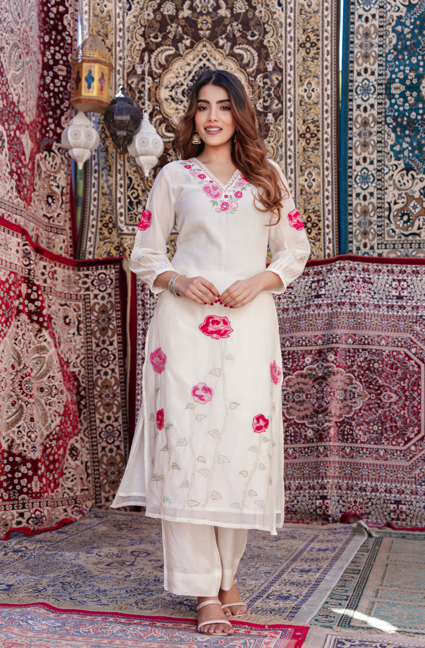 Pearl Charm Chanderi Suit Set