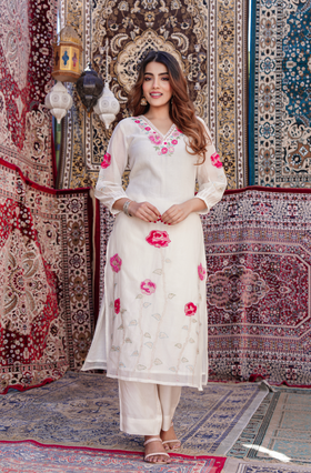 Pearl Charm Chanderi Suit Set
