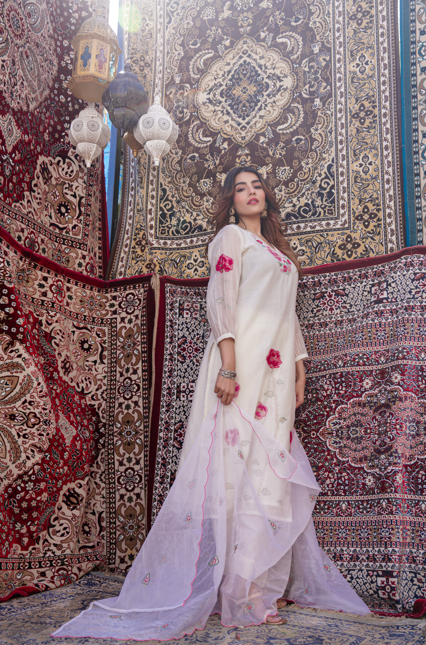 Pearl Charm Chanderi Suit Set
