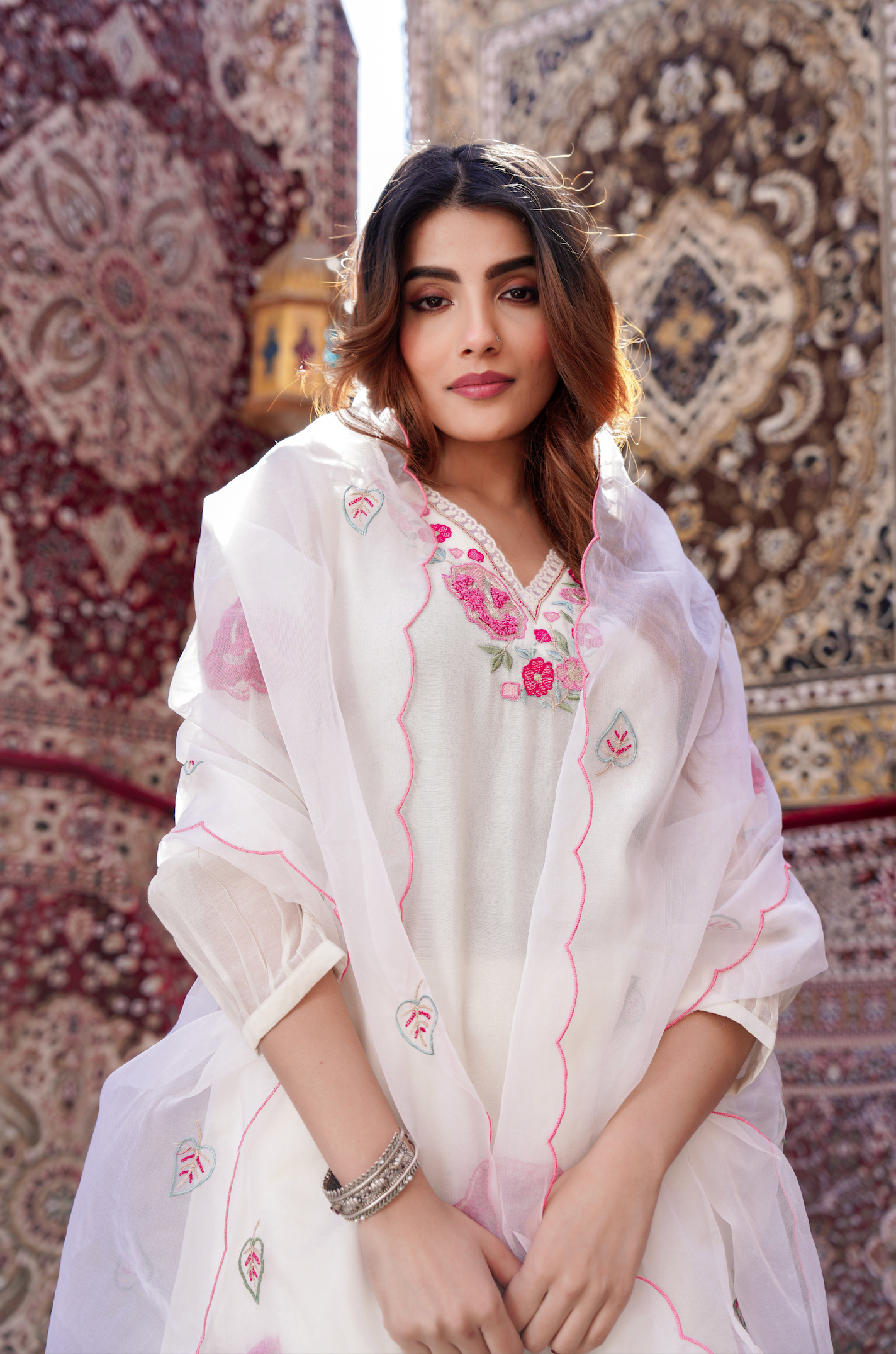 Pearl Charm Chanderi Suit Set