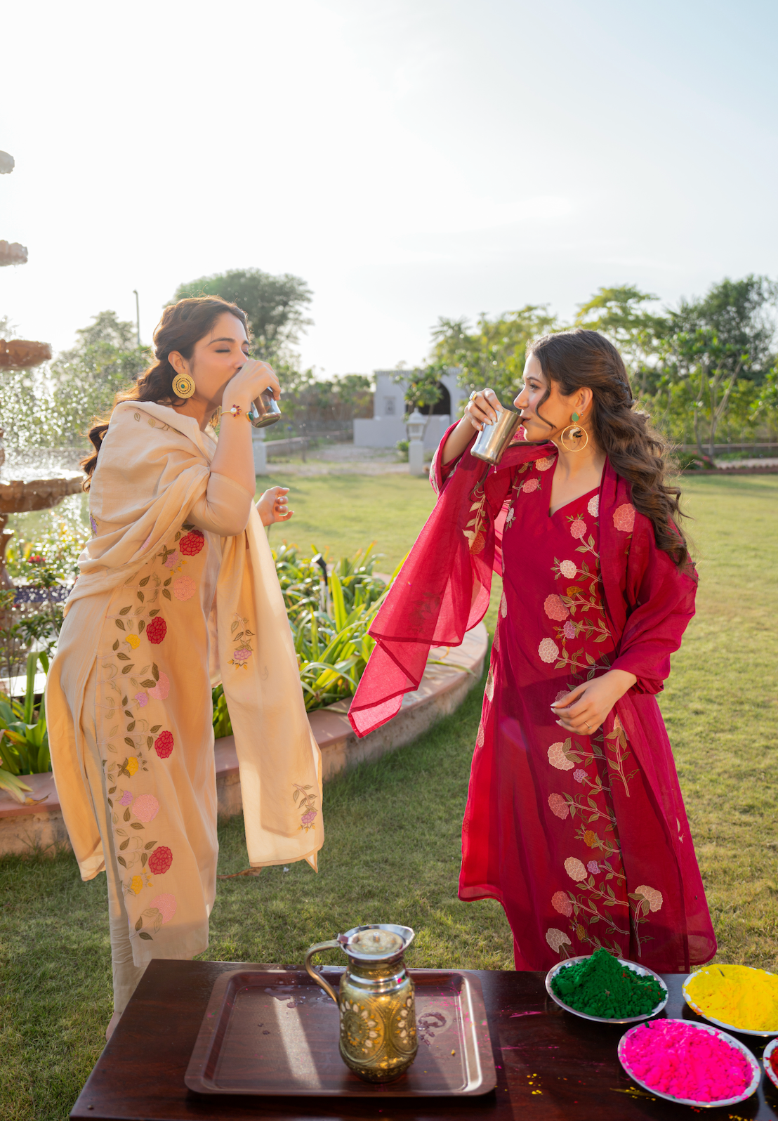 Ivory Blossom Chanderi Suit Set