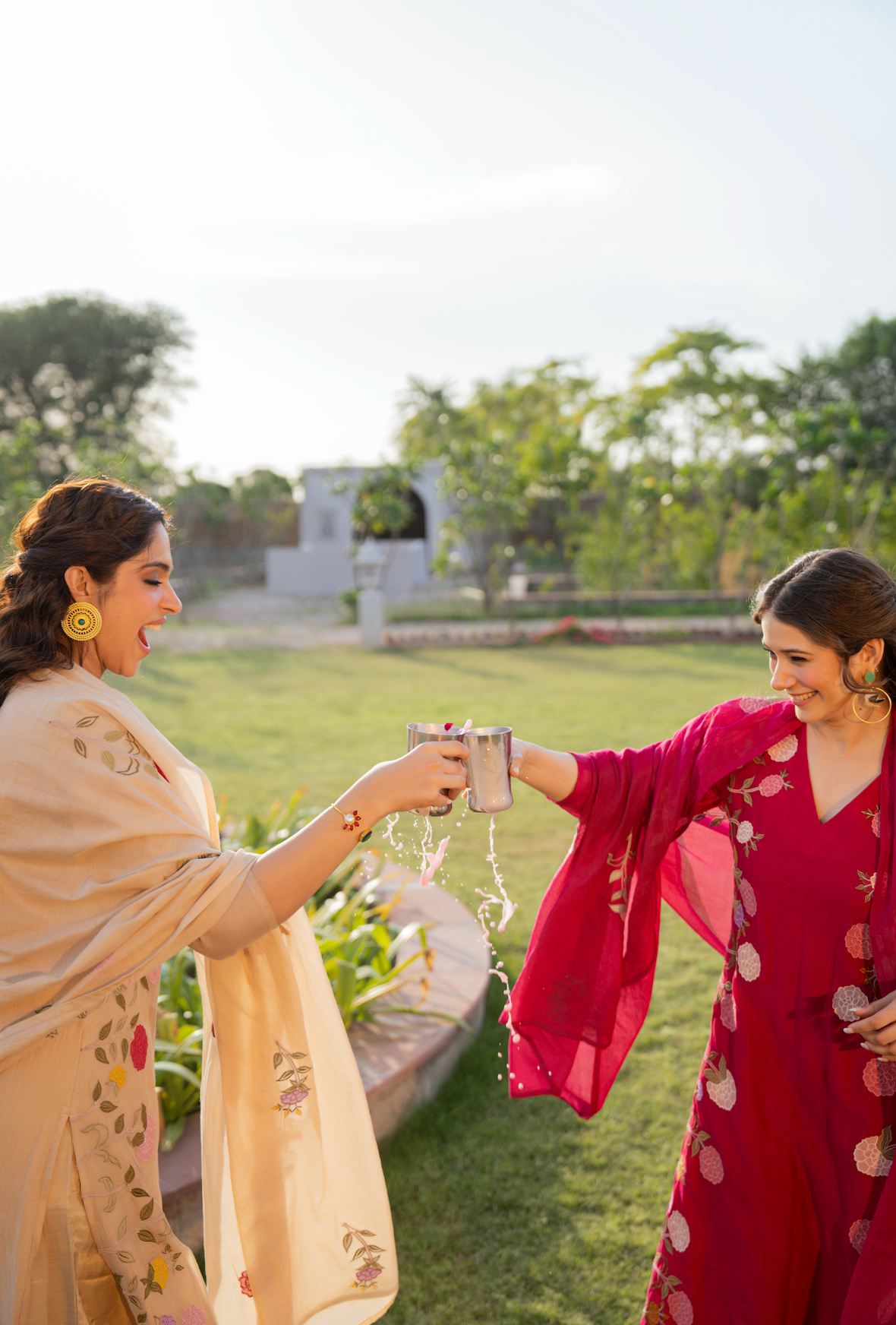 Ivory Blossom Chanderi Suit Set