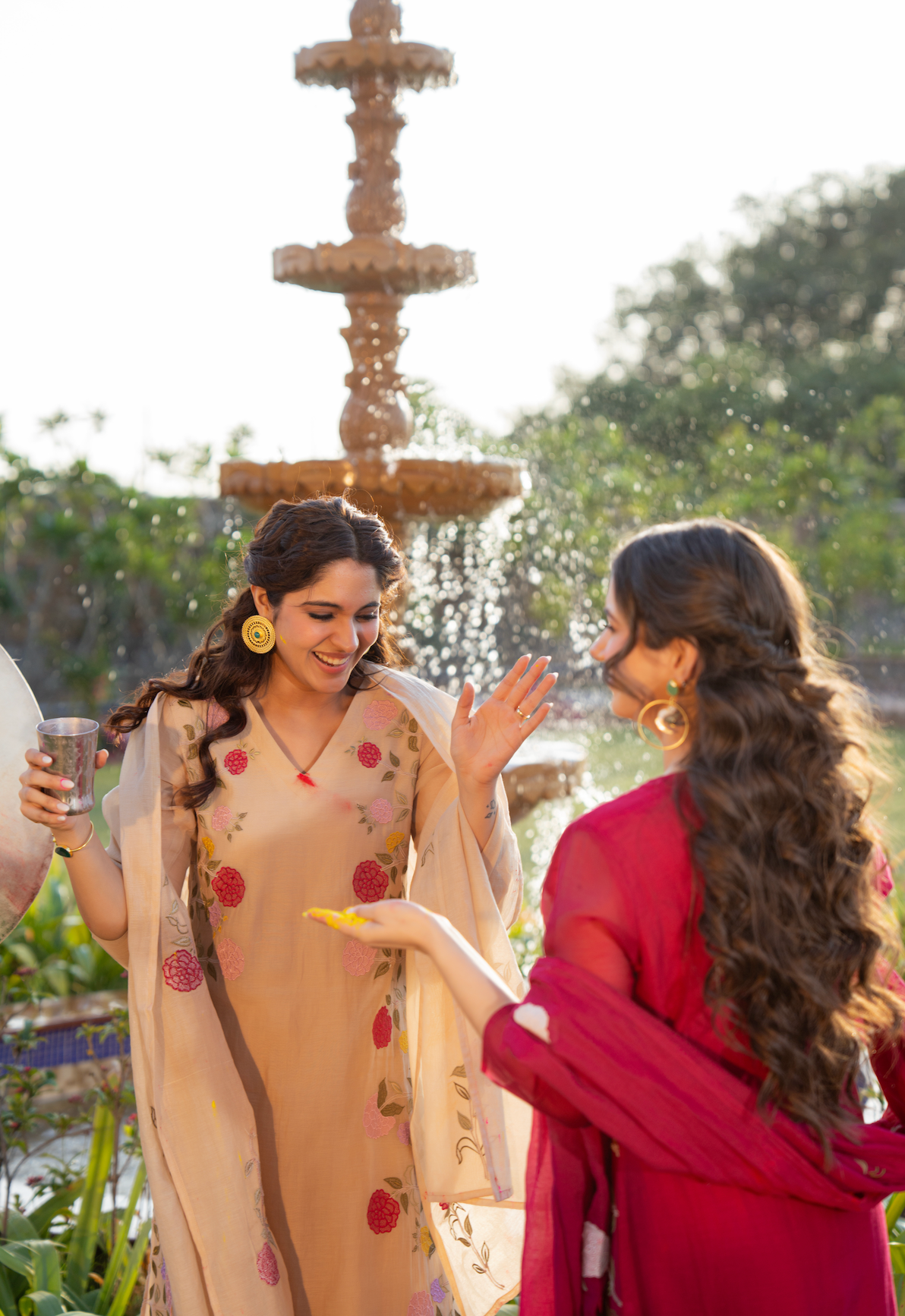 Ivory Blossom Chanderi Suit Set