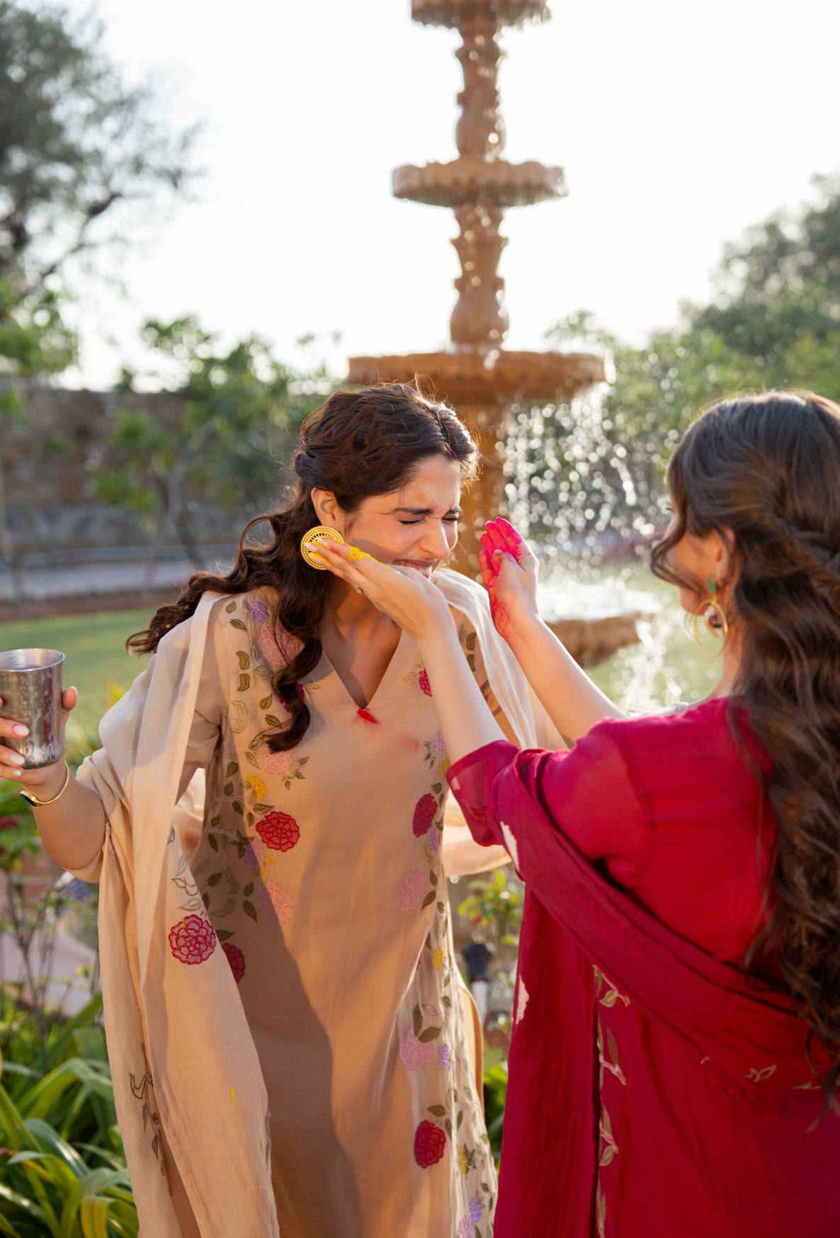 Ivory Blossom Chanderi Suit Set