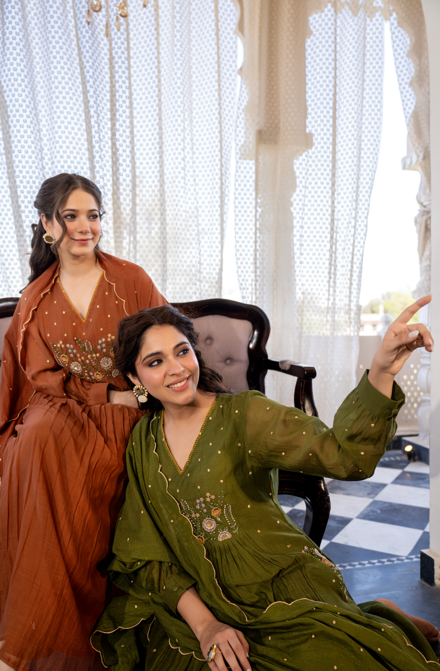 Hazel Haze Mul Chanderi Suit Set