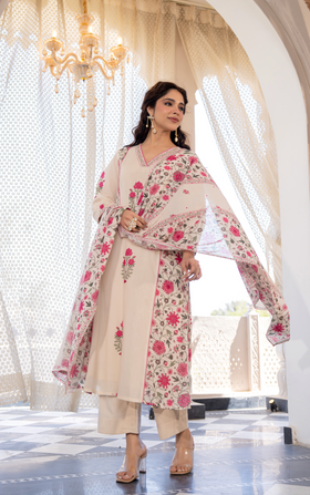 Peach Blossom Cotton Suit Set