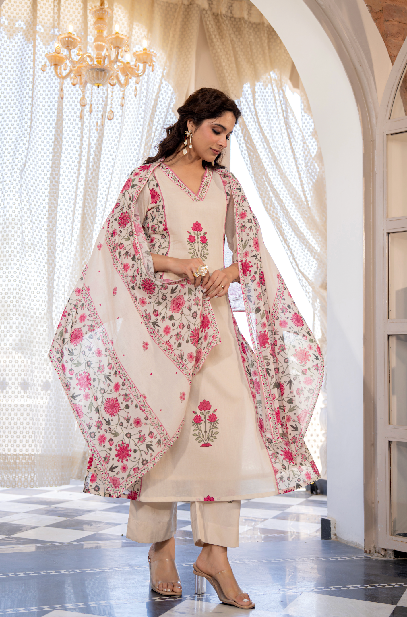 Peach Blossom Cotton Suit Set