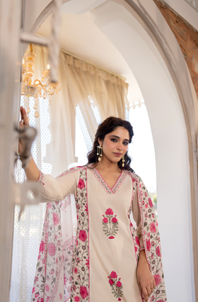 Peach Blossom Cotton Suit Set