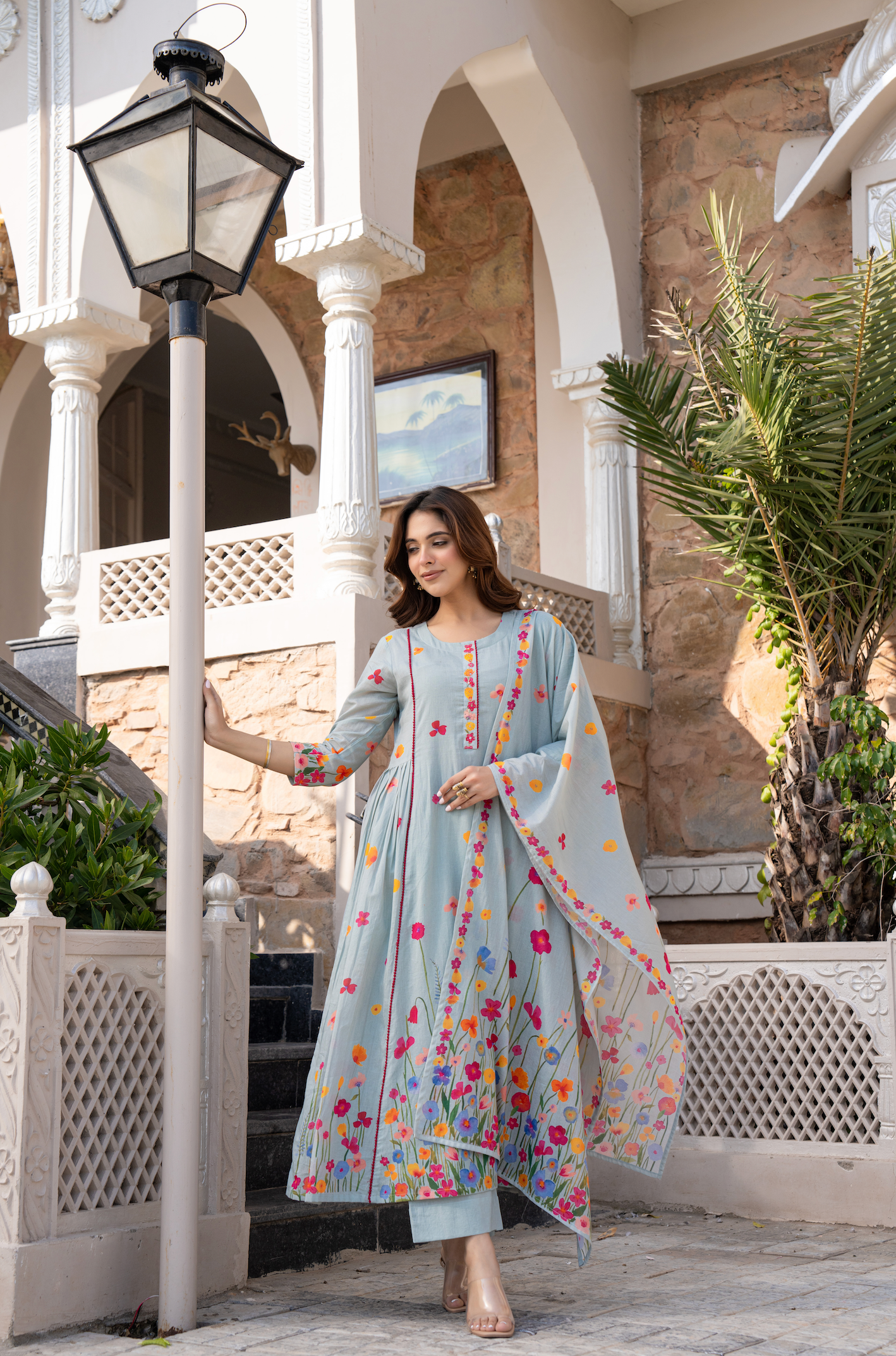 Ember Blossom Cotton Suit Set
