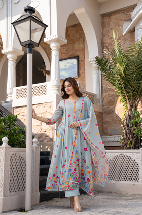 Ember Blossom Cotton Suit Set