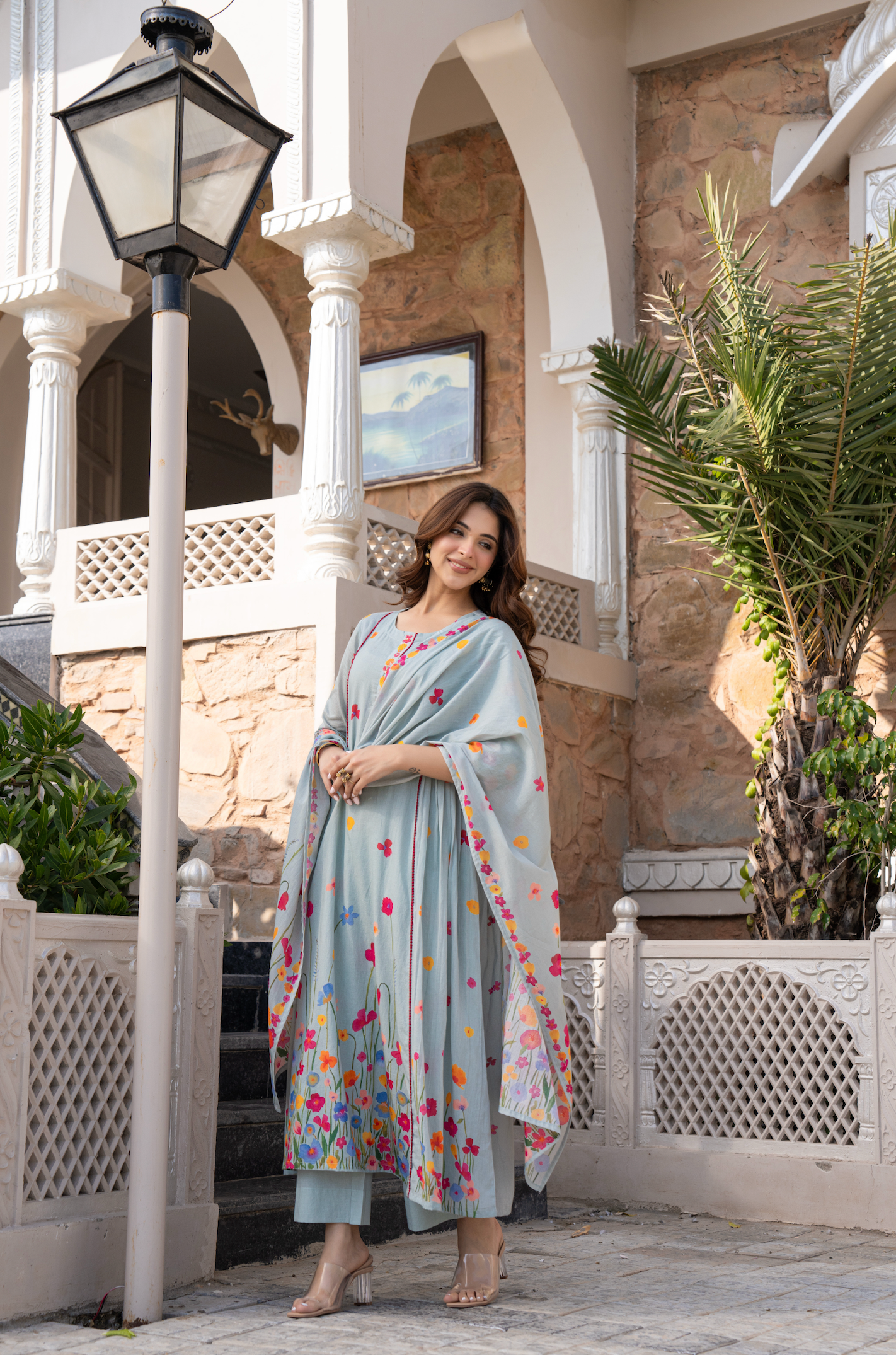 Ember Blossom Cotton Suit Set