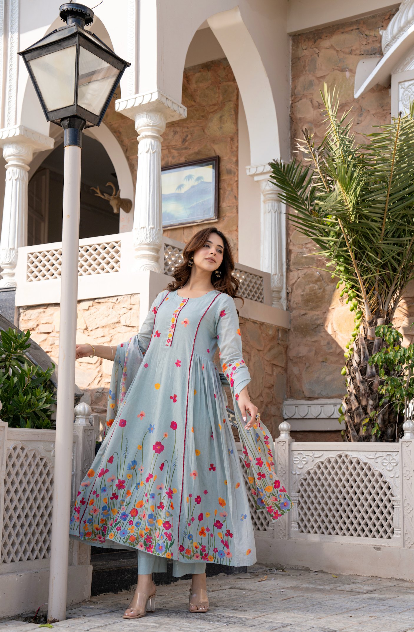 Ember Blossom Cotton Suit Set