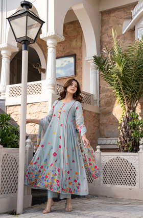 Ember Blossom Cotton Suit Set