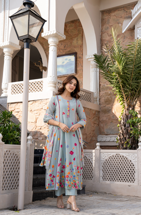Ember Blossom Cotton Suit Set