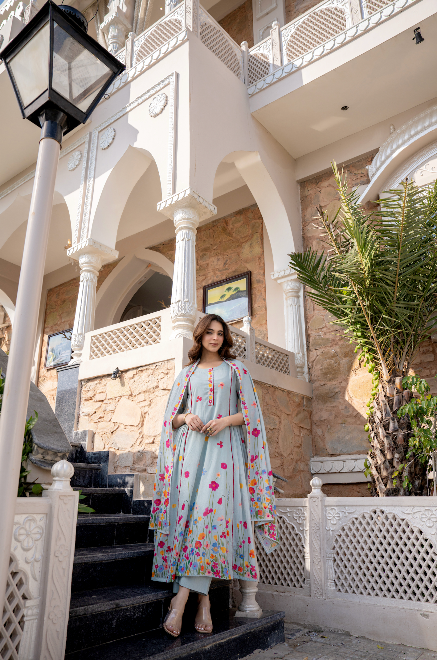 Ember Blossom Cotton Suit Set