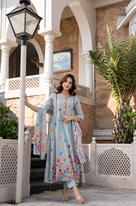 Ember Blossom Cotton Suit Set