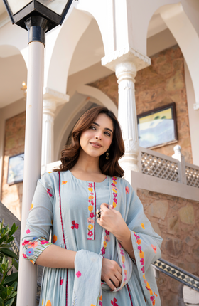Ember Blossom Cotton Suit Set