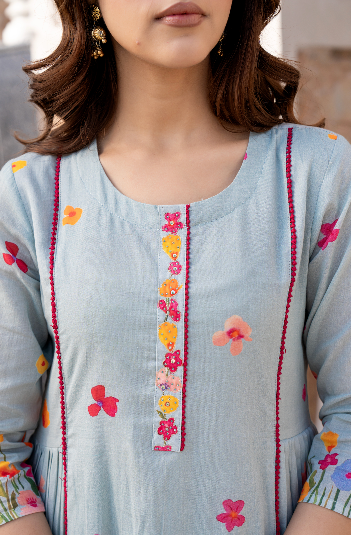 Ember Blossom Cotton Suit Set