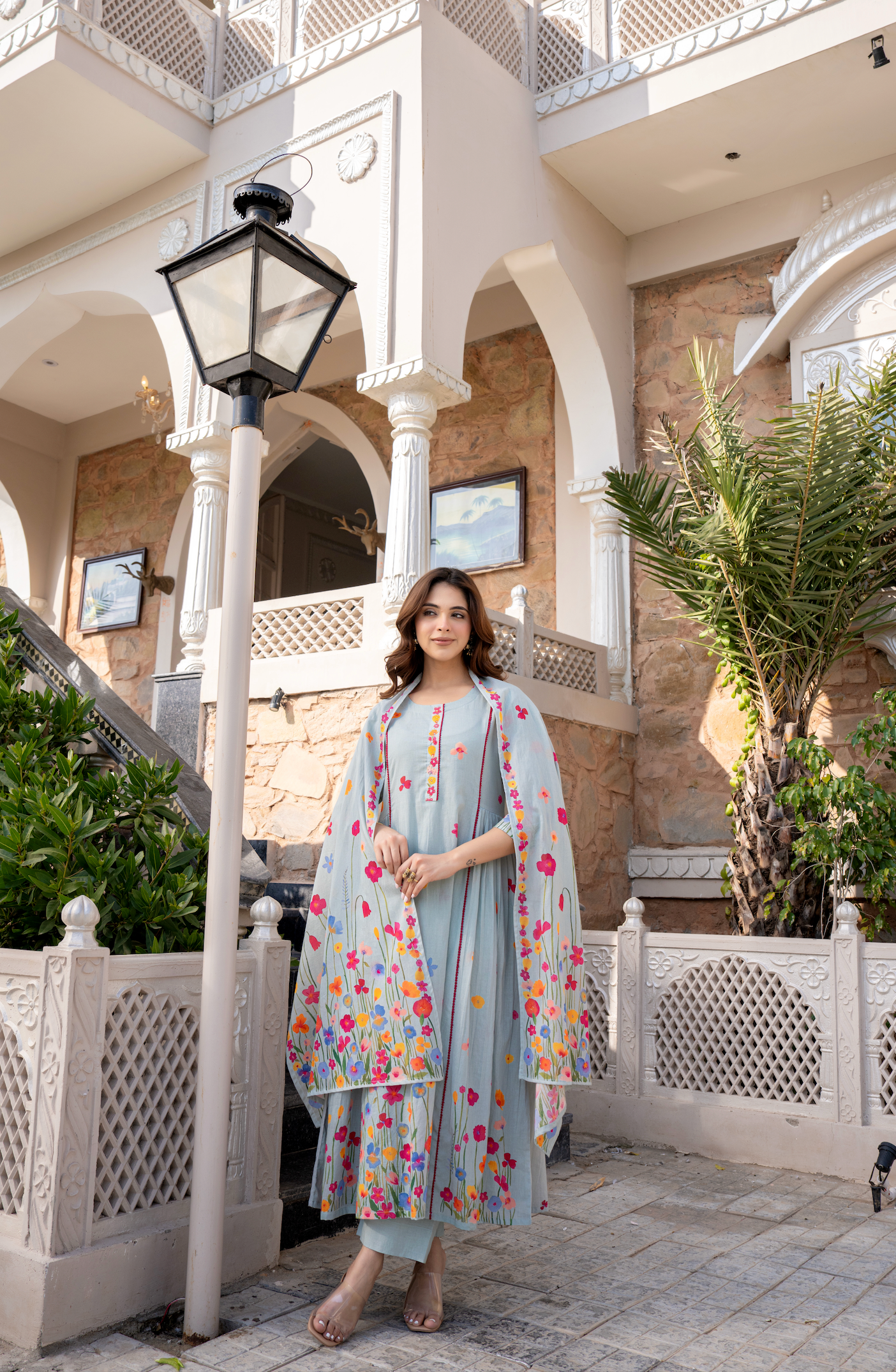 Ember Blossom Cotton Suit Set