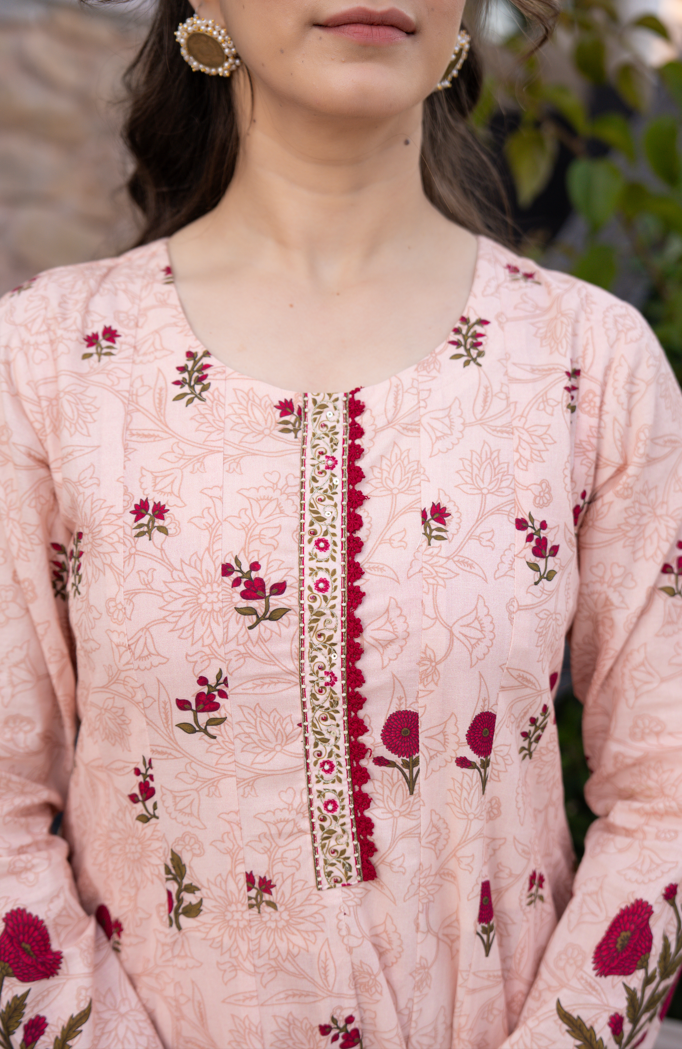 Blush Breeze Cotton Anarkali Suit Set