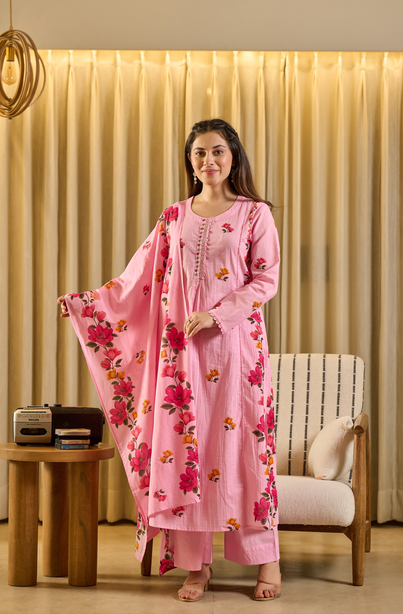 Pink Aura Cotton Suit Set