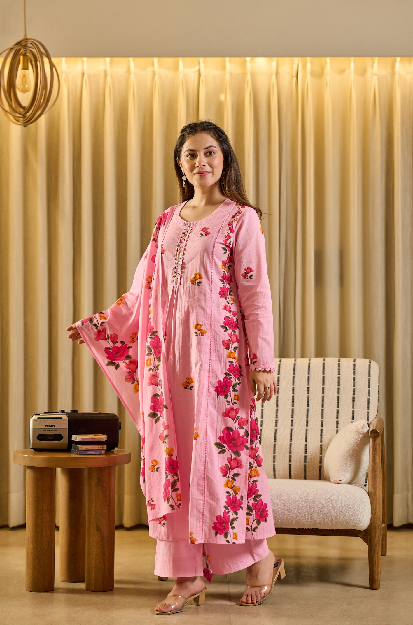Pink Aura Cotton Suit Set