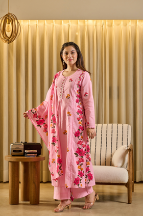 Pink Aura Cotton Suit Set