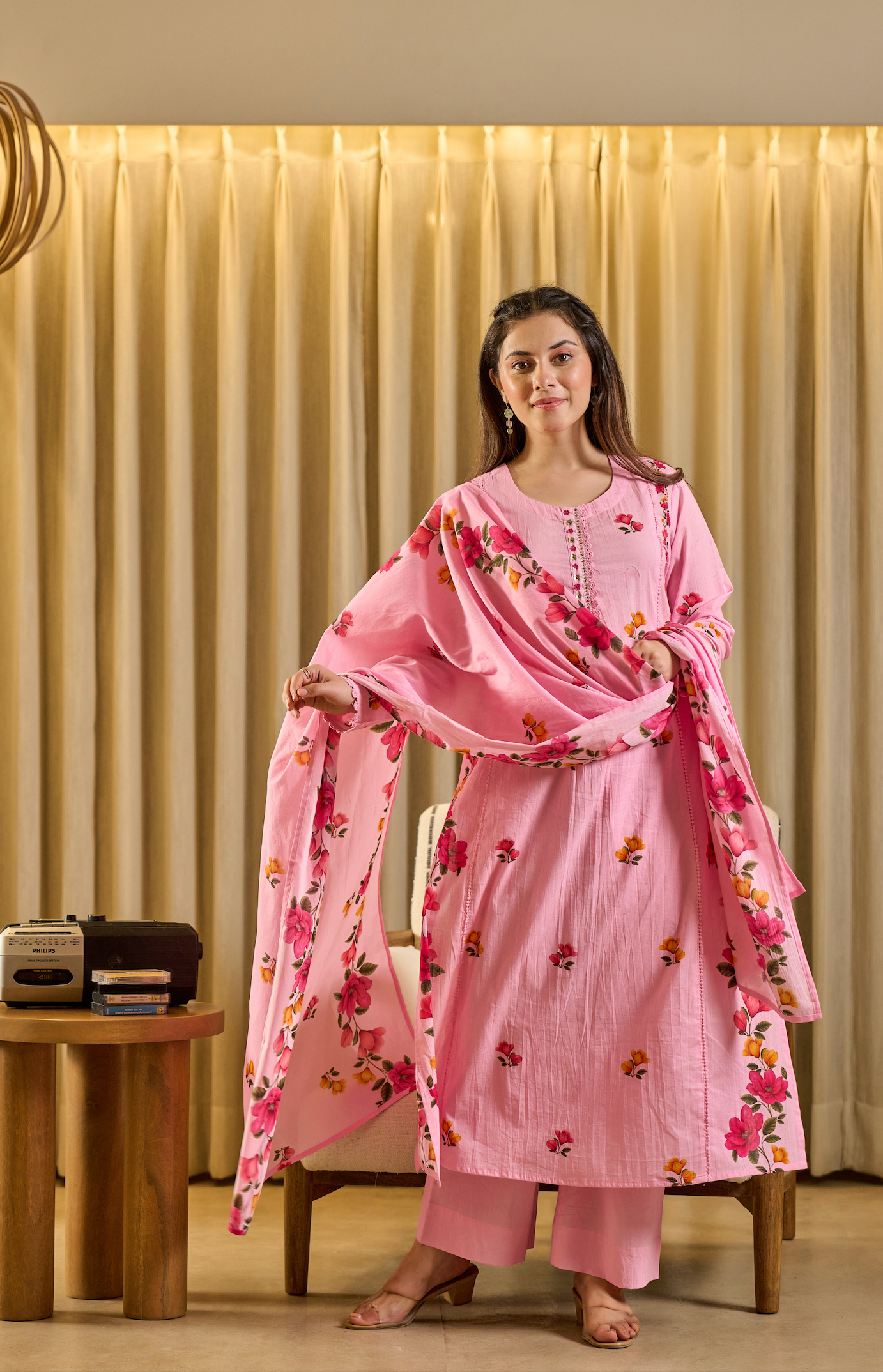 Pink Aura Cotton Suit Set