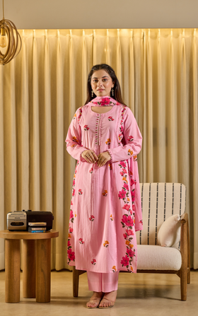 Pink Aura Cotton Suit Set