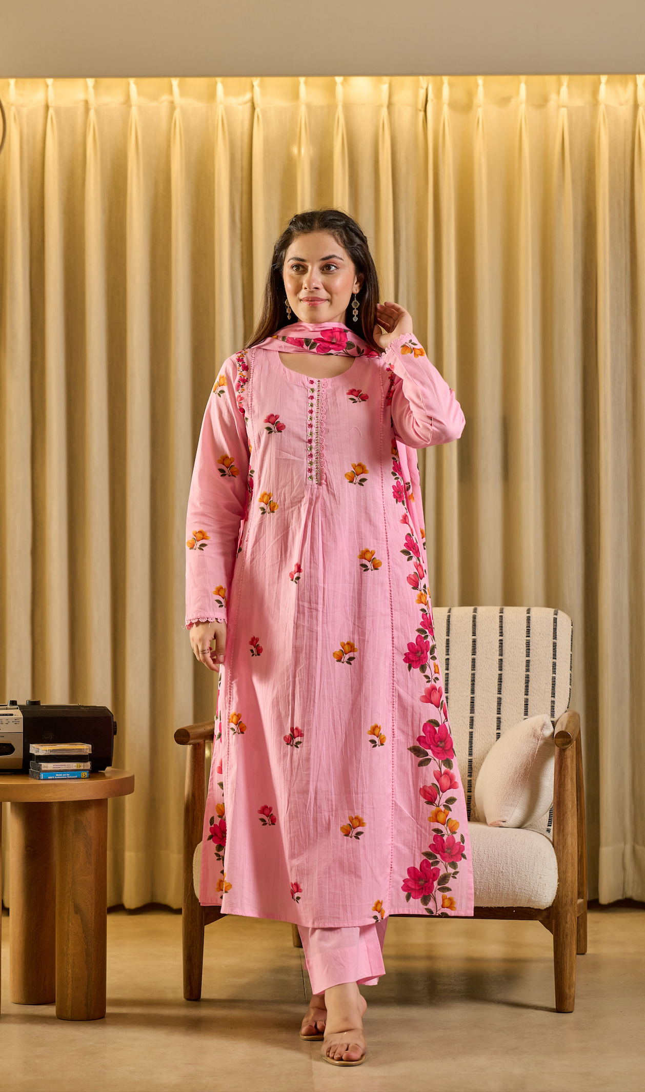 Pink Aura Cotton Suit Set