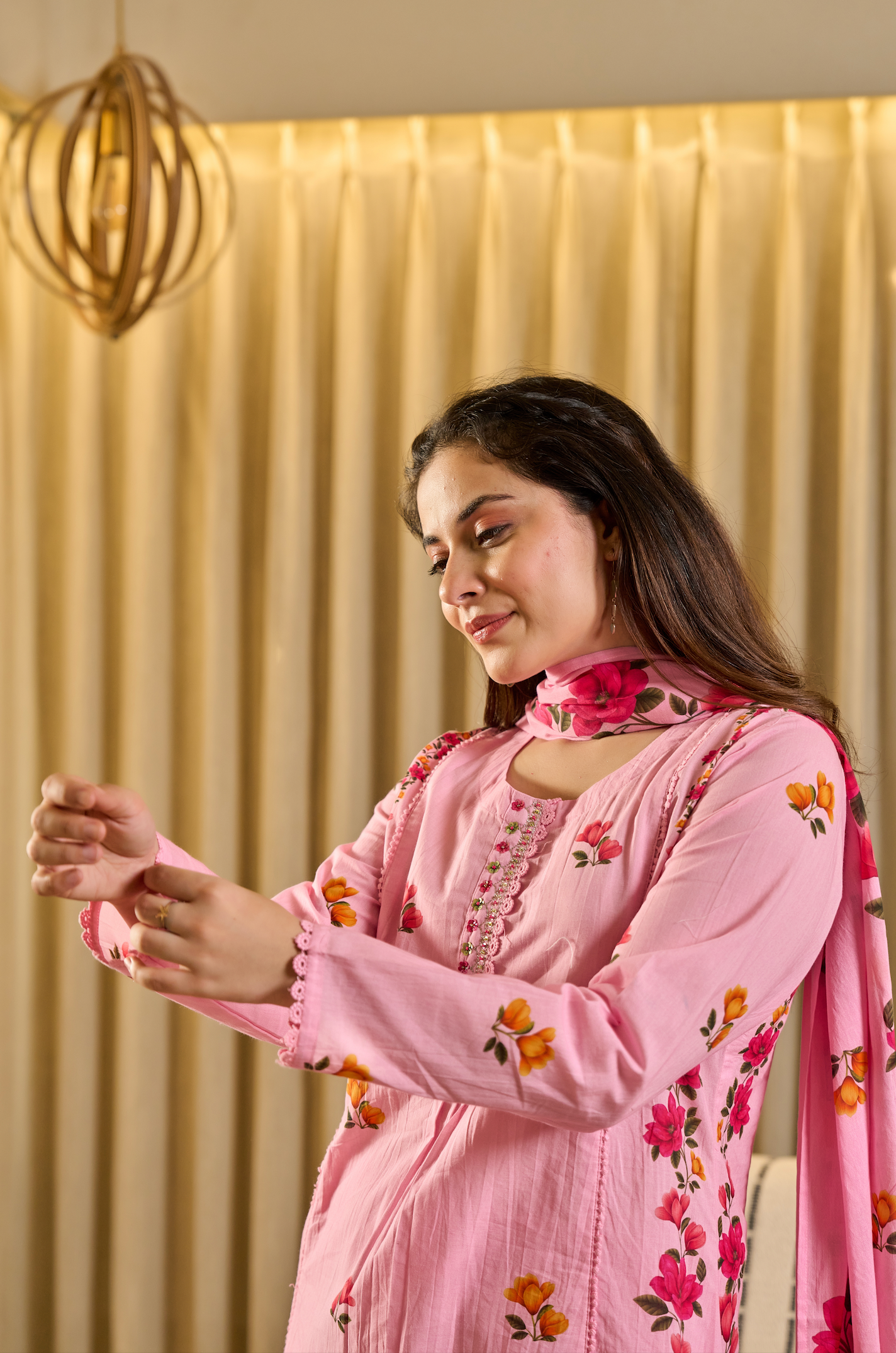 Pink Aura Cotton Suit Set