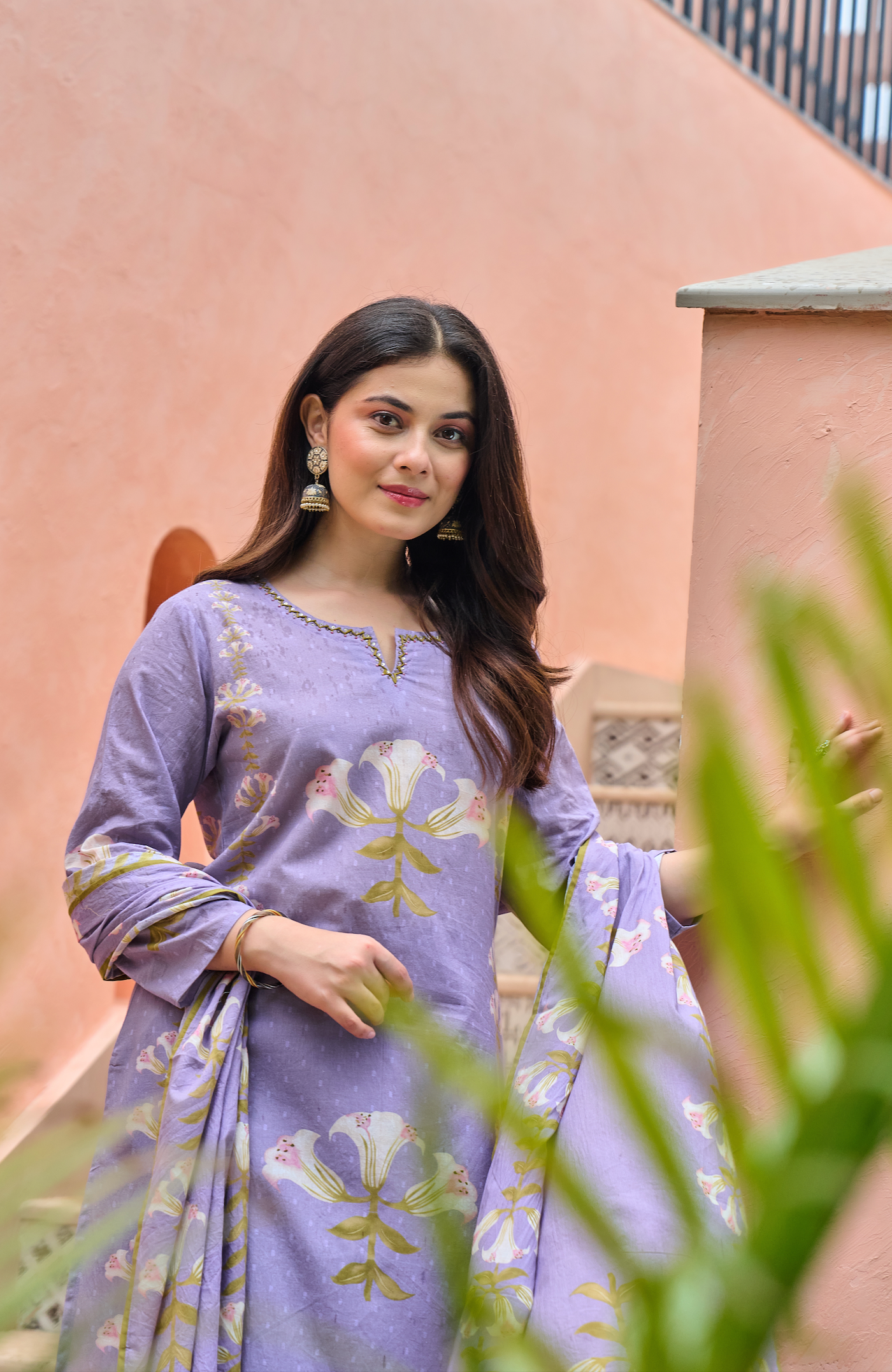 Lilac Bloom Cotton Suit Set