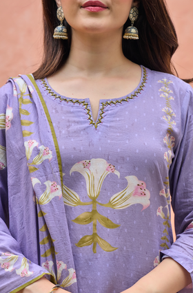 Lilac Bloom Cotton Suit Set