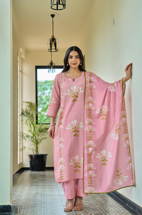 Blush Bloom Cotton Suit Set