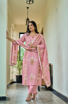 Blush Bloom Cotton Suit Set