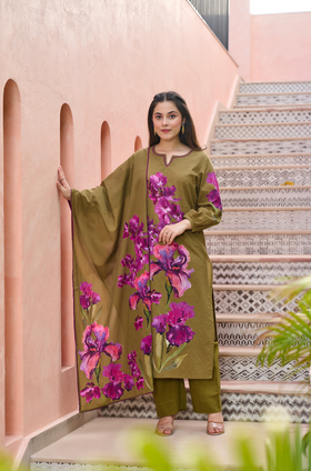 Petal Olive Suit Set