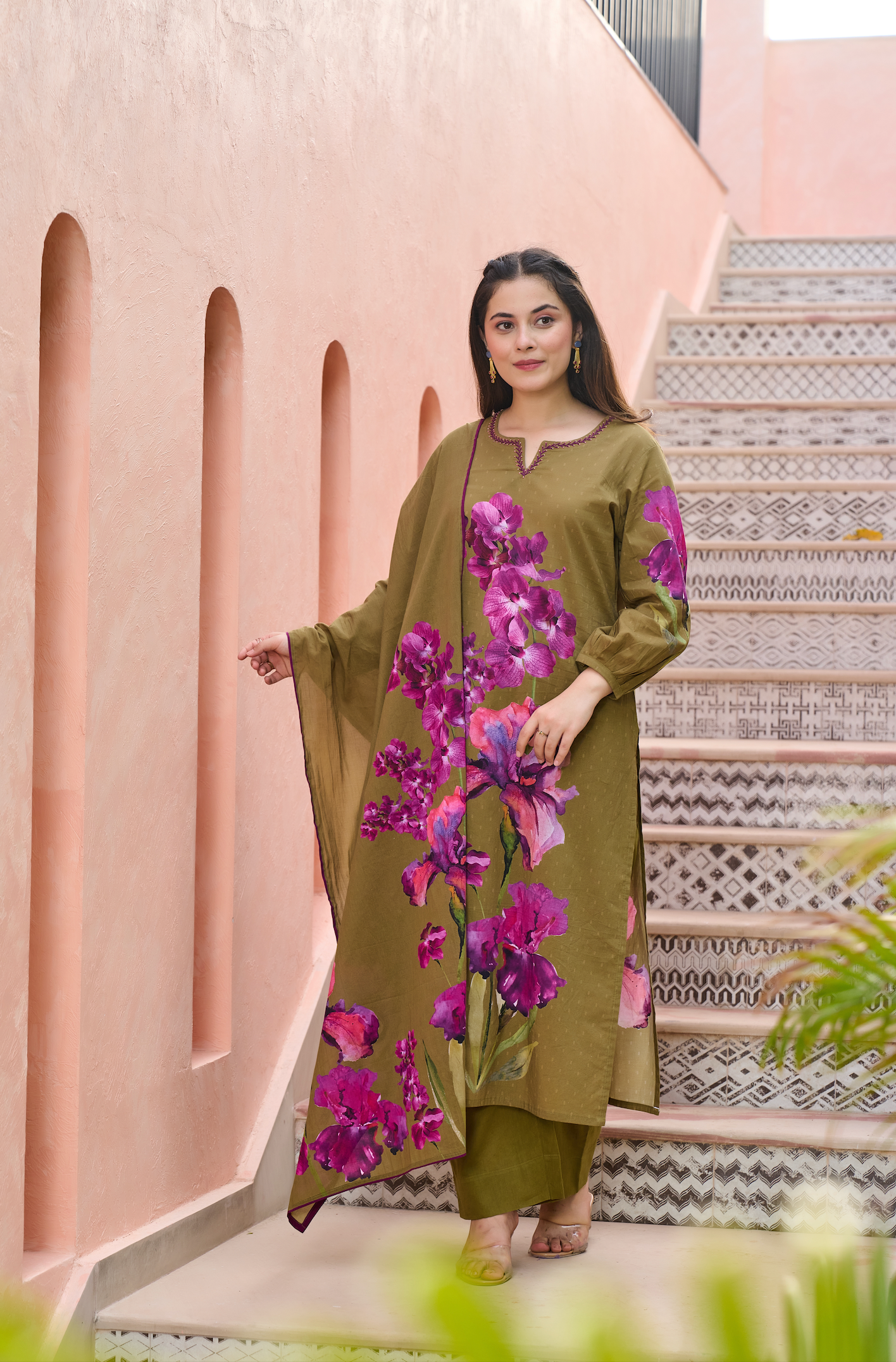 Petal Olive Suit Set