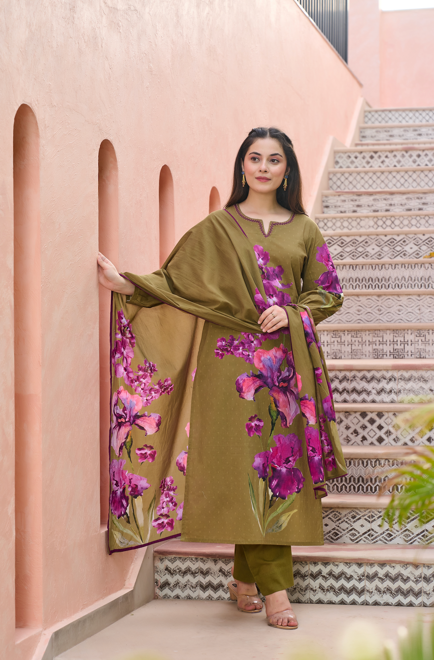 Petal Olive Suit Set