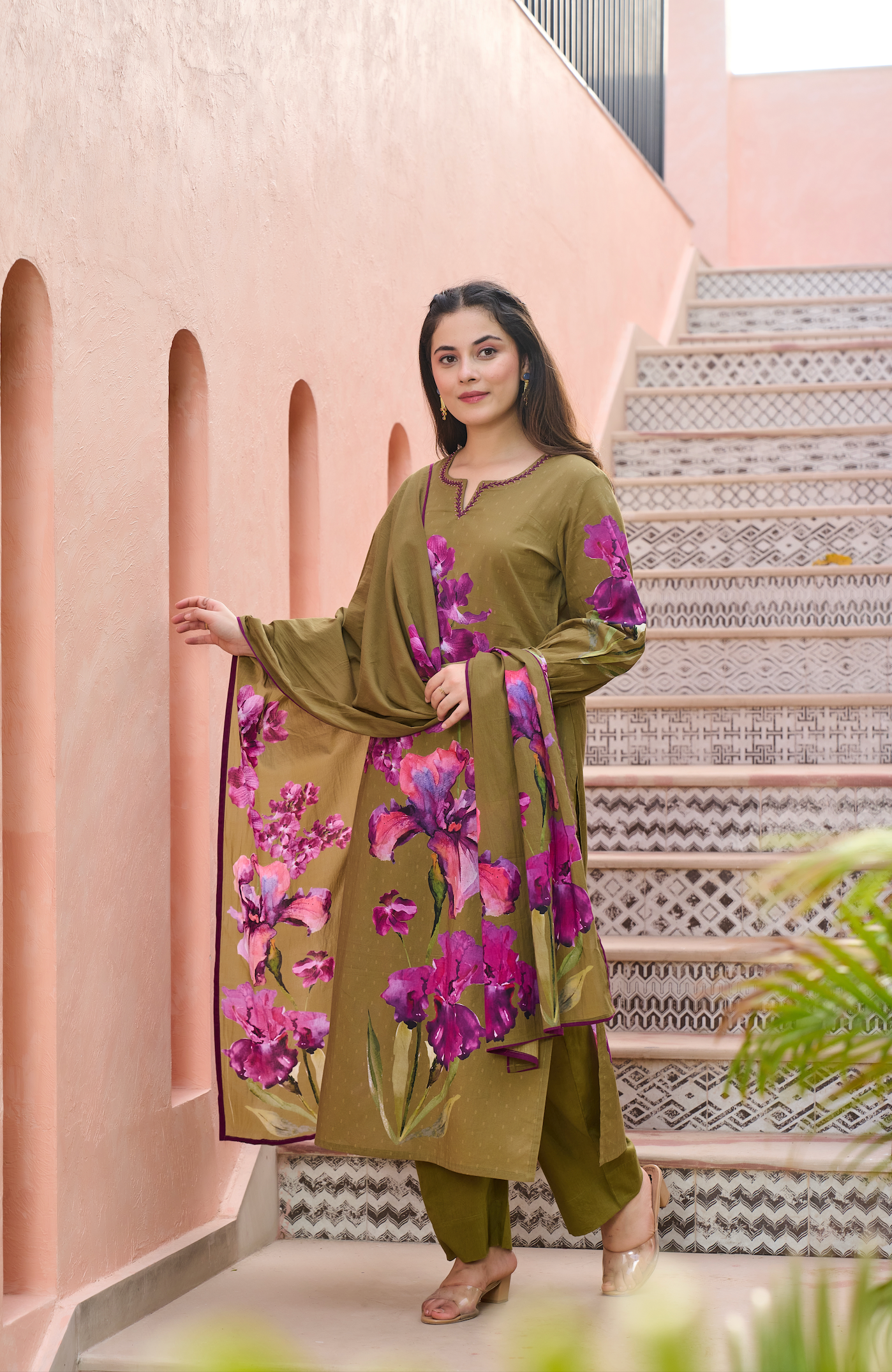 Petal Olive Suit Set