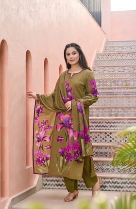Petal Olive Suit Set