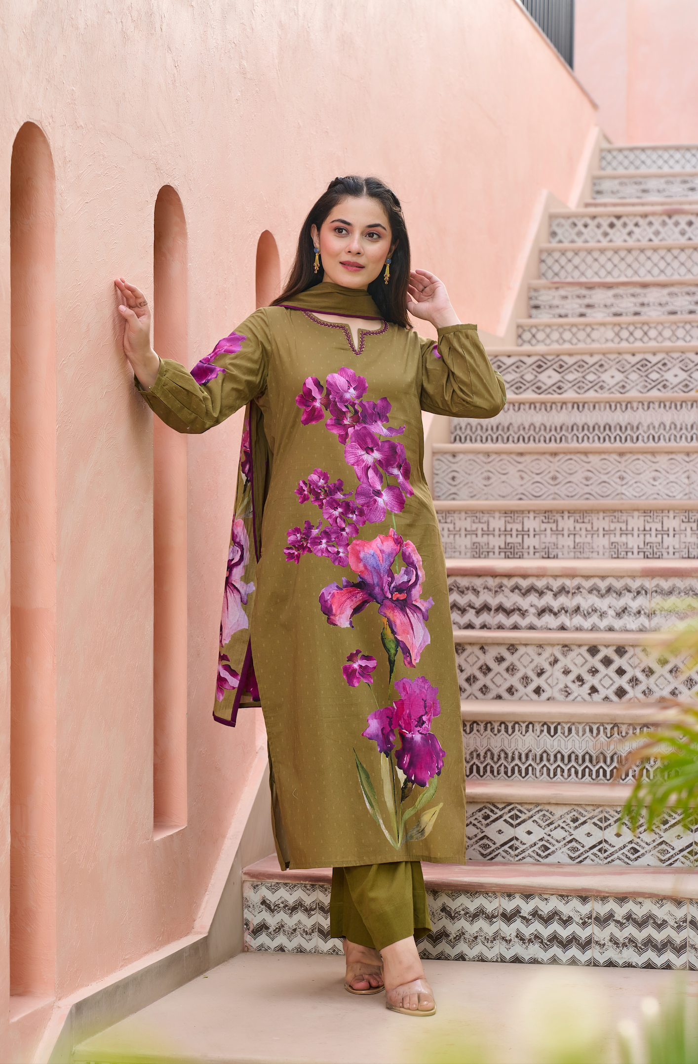 Petal Olive Suit Set
