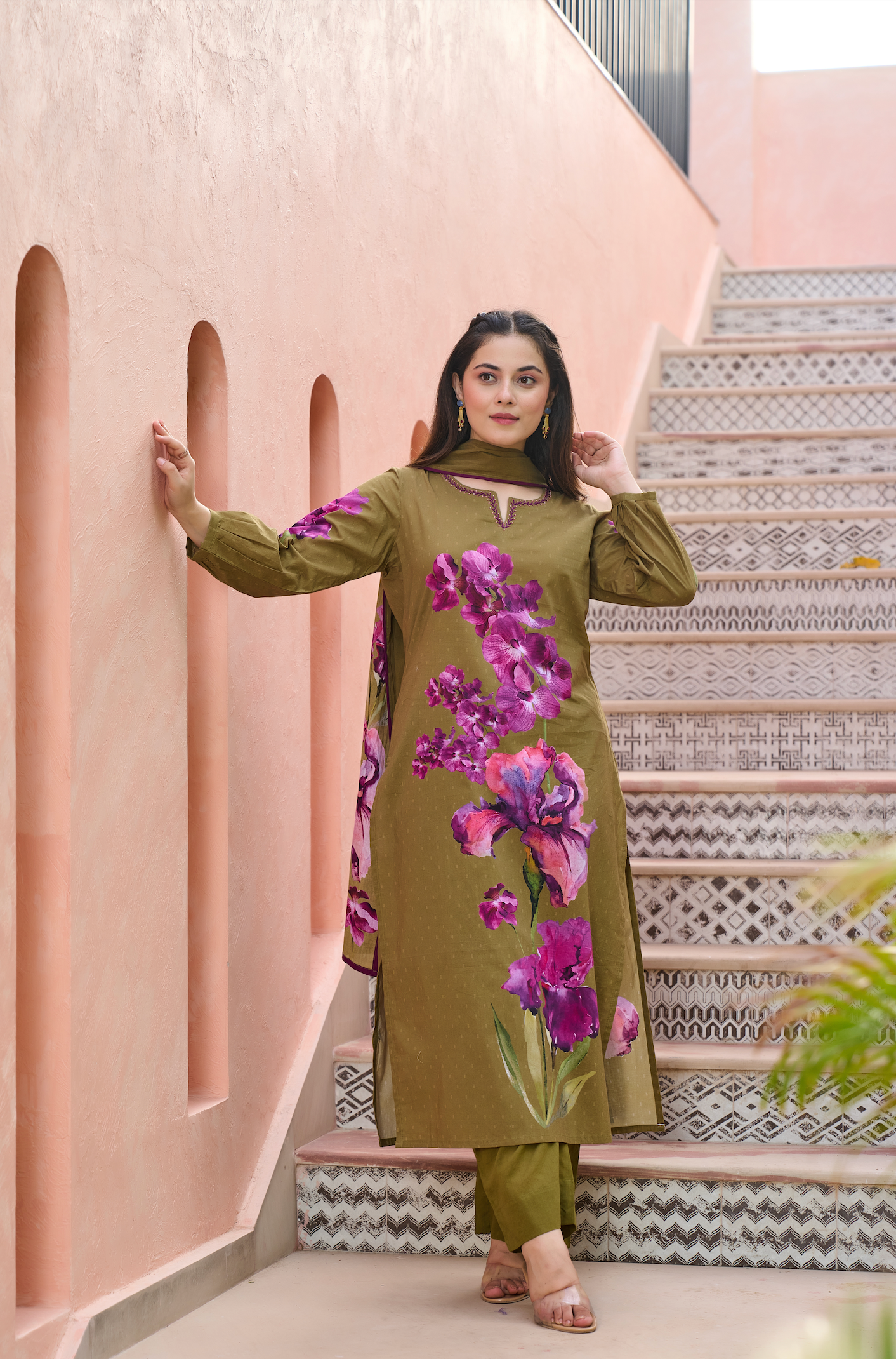 Petal Olive Suit Set