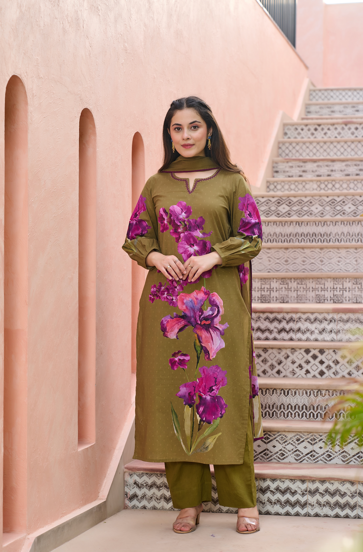 Petal Olive Suit Set