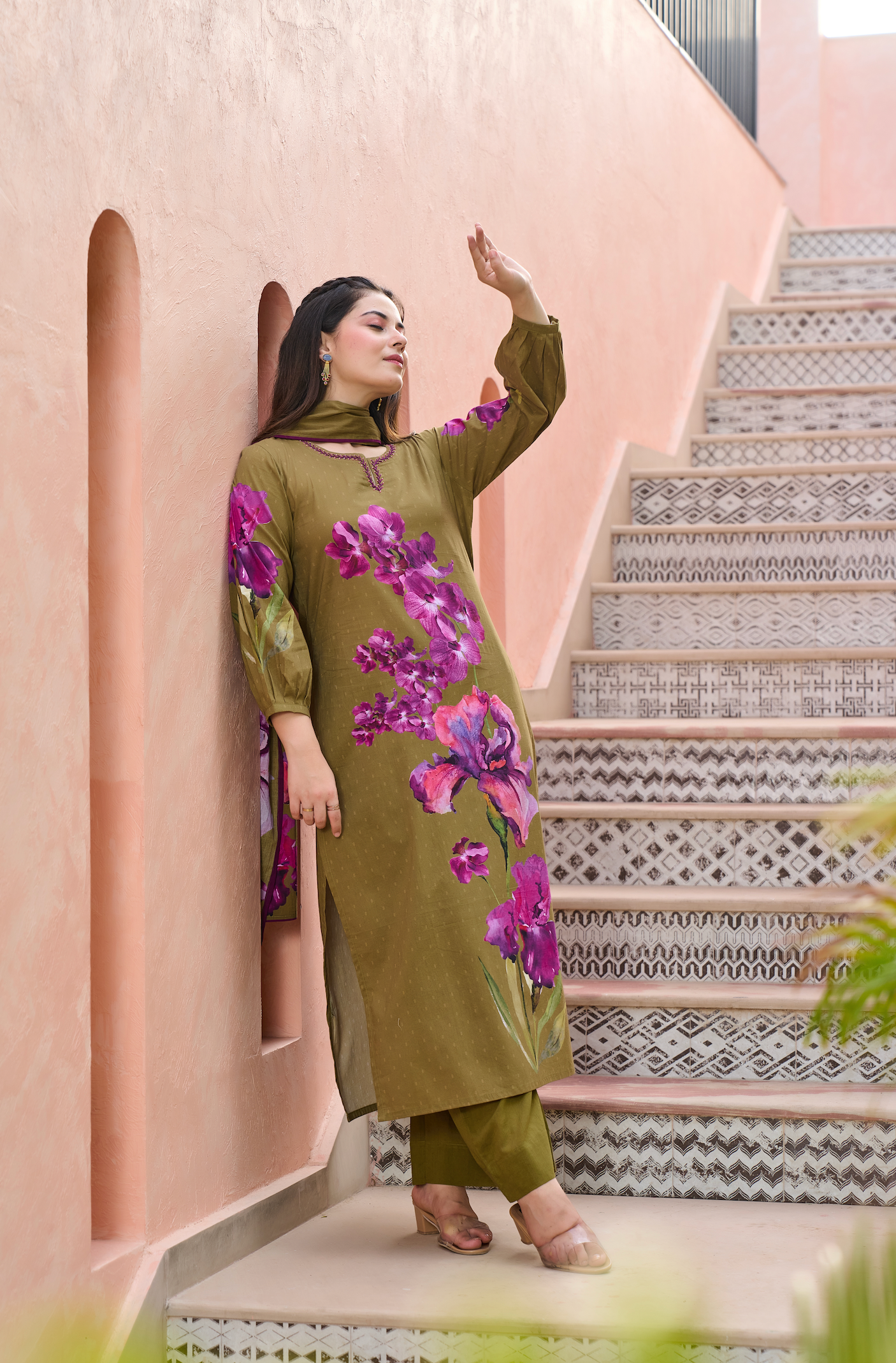 Petal Olive Suit Set
