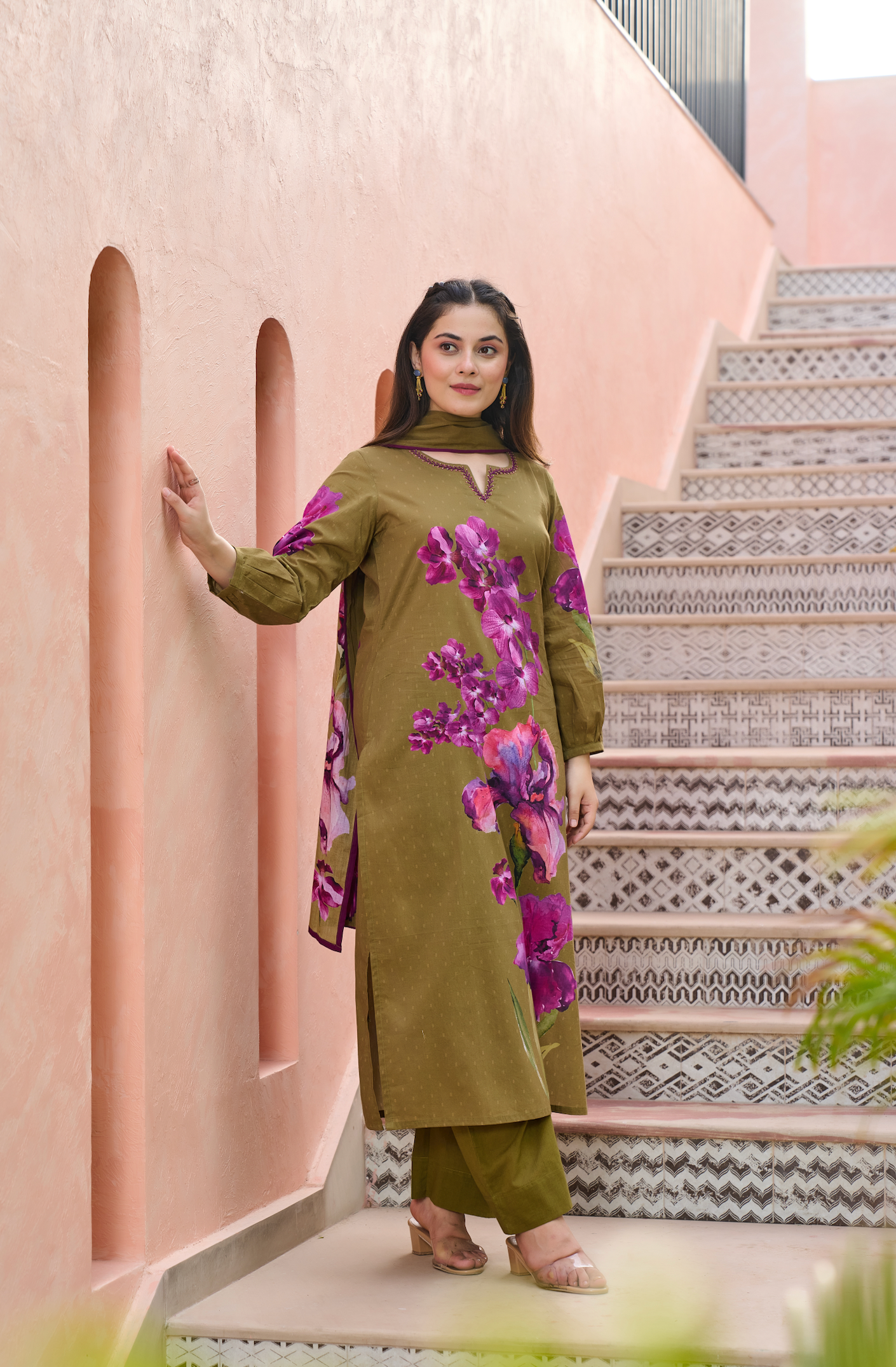 Petal Olive Suit Set