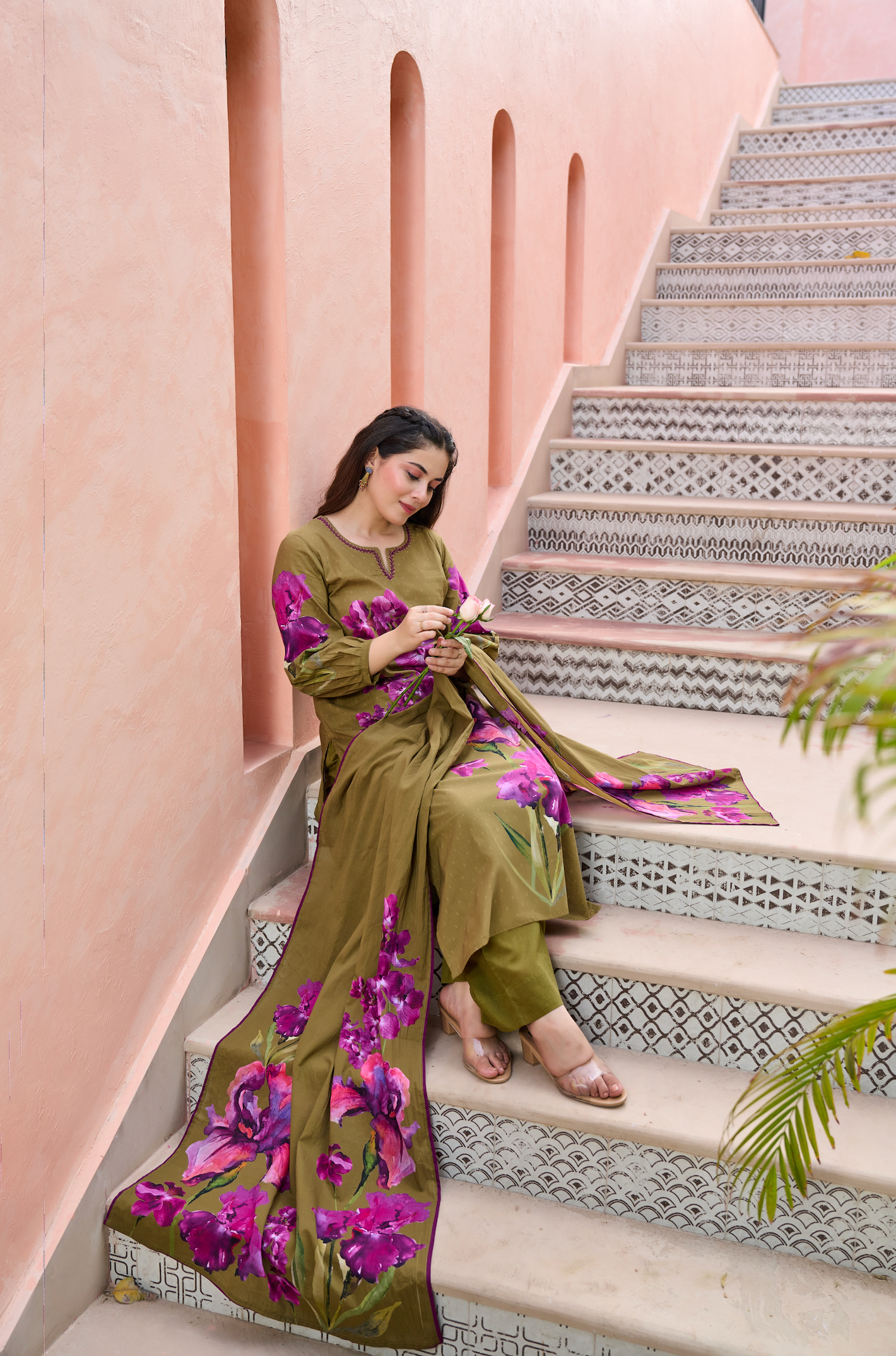 Petal Olive Suit Set