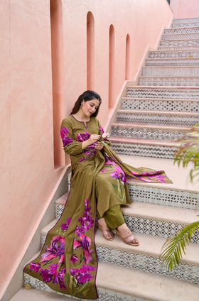 Petal Olive Suit Set