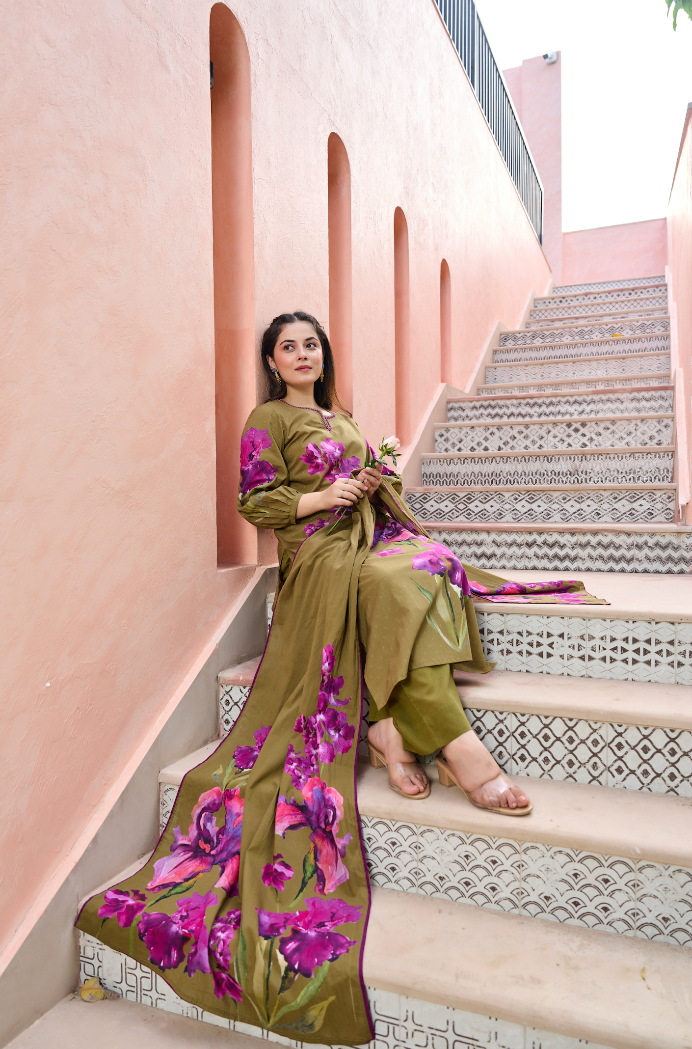 Petal Olive Suit Set