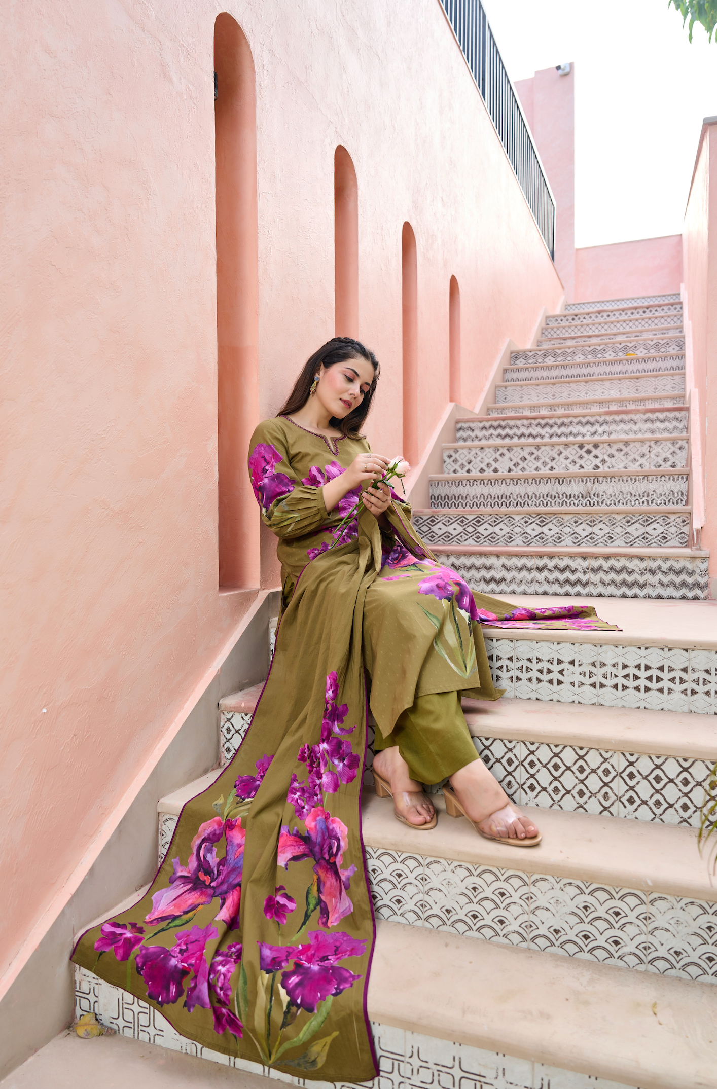 Petal Olive Suit Set