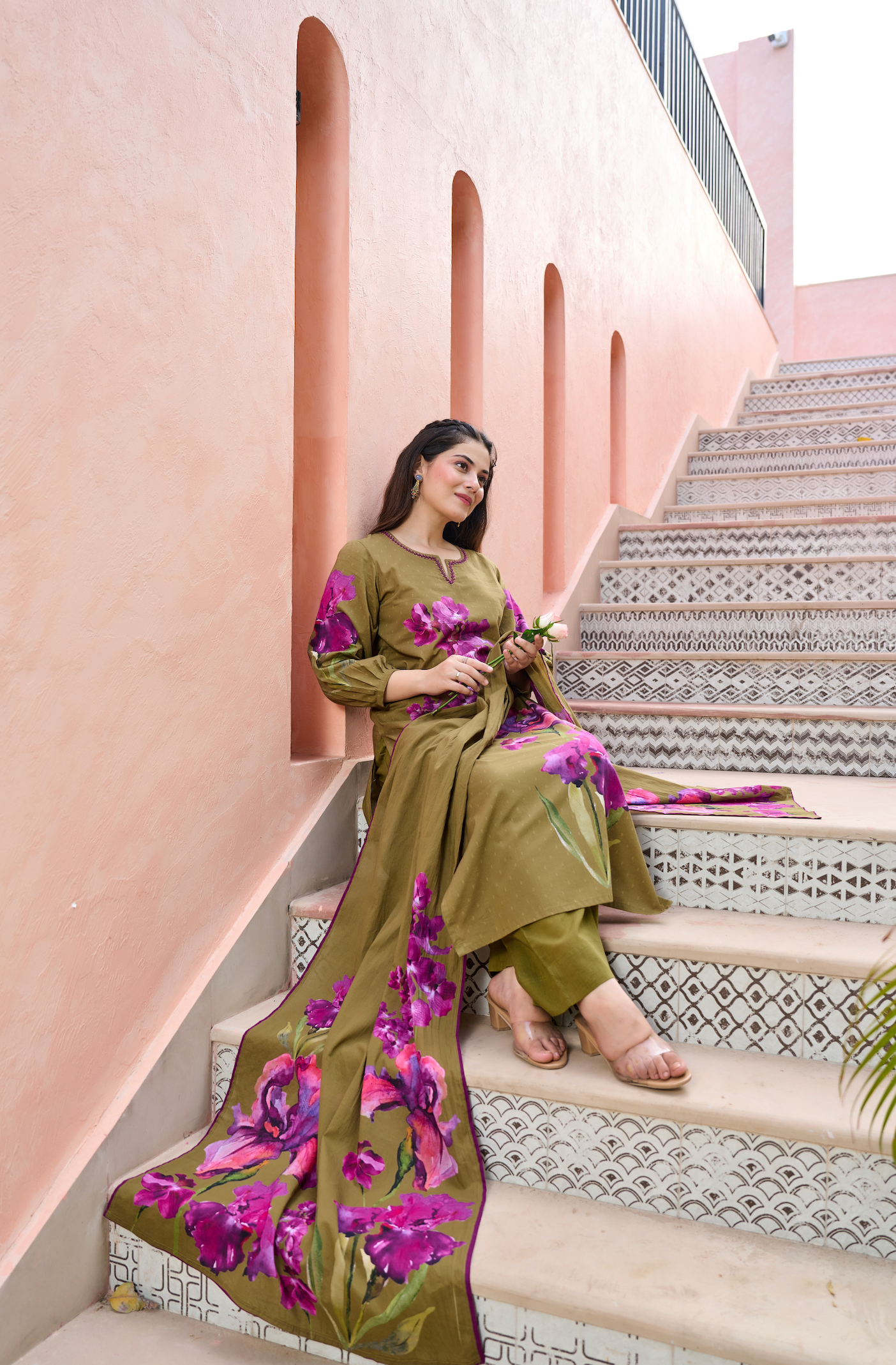 Petal Olive Suit Set